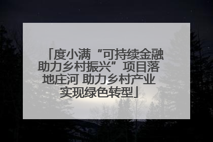 度小满“可持续金融助力乡村振兴”项目落地庄河 助力乡村产业实现绿色转型